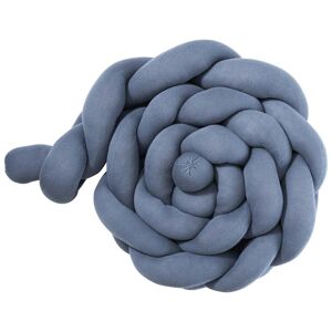 Nordic Coast Tresse de lit tricotee en coton bleu 200x14 cm