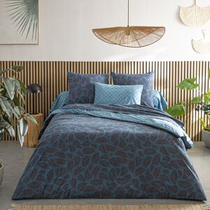 Origin Parure de lit imprimée en bambou bleu 260x240 - Publicité