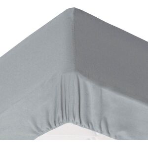 Becquet Drap-housse grand bonnet 160x200x32 gris galet en coton