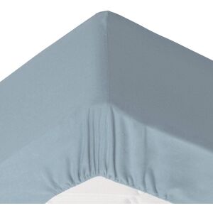 Becquet Drap-housse grand bonnet 180x200x32 bleu glacier en coton - Publicité