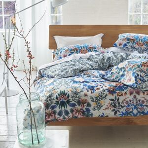 Designers Guild Housse de couette imprimee en percale de coton bleu 240x220