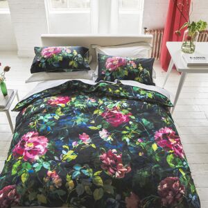 Designers Guild Housse de couette imprimee en satin de coton noir 260x240