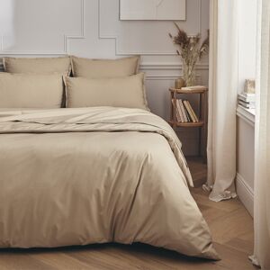 Essix Parure de lit en percale de coton Beige Lin 260x240