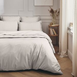 Essix Parure de lit en percale de coton gris perle 240x220