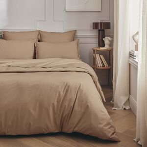Essix Parure de lit en percale de coton beige 140x200