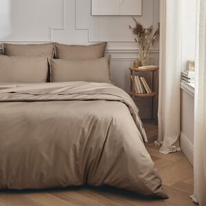 Essix Parure de lit en percale de coton marron clair 200x200