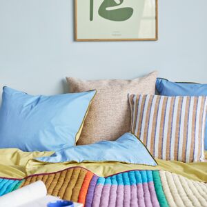 Hübsch Linge de lit en coton bleu et jaune 60x63, 140x220cm