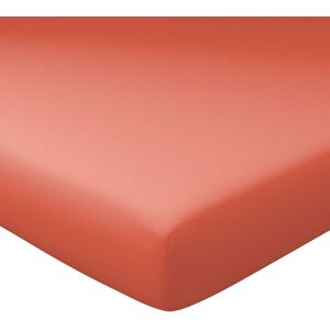 Becquet Drap-housse grand bonnet 160x200x40 orange poterie en coton