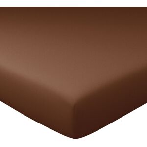 Becquet Drap-housse grand bonnet 160x200x32 marron noisette en lin