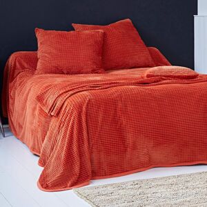 Becquet Jete de lit 230x245 orange terracotta en polyester