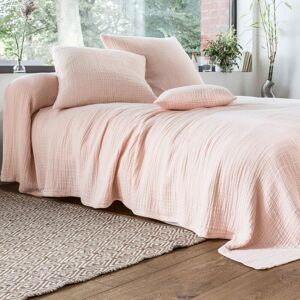 Becquet Jete de lit 180x250 rose poudre en coton