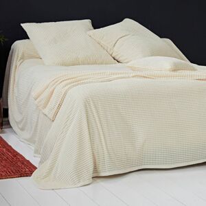 Becquet Jete de lit 230x245 blanc ecru en polyester