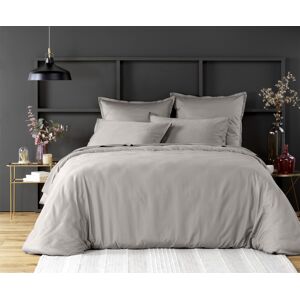 Baton Rouge Housse de couette satin de coton gris 260x240 cm