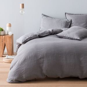 Cotton & Co Parure de lit pur lin lave gris 140 x 200 cm