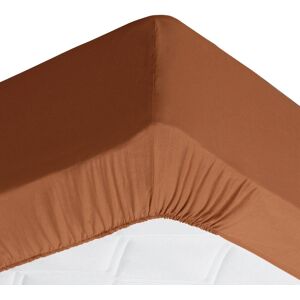 Becquet Drap-housse grand bonnet 90x200x32 marron noisette en lin