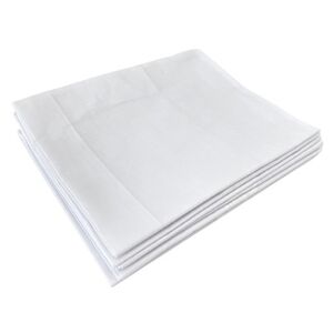 Lot de 6 taies d'oreiller 50x60, modèle portefeuille avec retour de 5 cm, blanc, Percale 180 TC, 50% coton/50% polyester - Publicité
