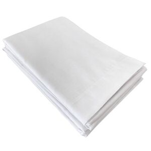 Lot de 4 draps de dessus avec retour de 5 cm 260x290, blanc, Percale 180 TC, 50% coton/50% polyester - Publicité