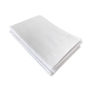 Lot de 4 draps de dessus avec retour de 5 cm 260x270, blanc, Taffetas 144 TC, 50% coton/50% polyester