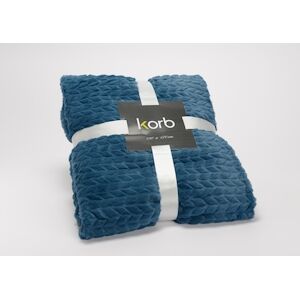 Plaid chevron 130x170 bleu nuit -  Rectangle Polyester Amadeus 170x130 cm - Publicité