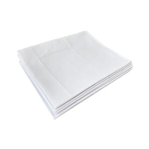 Lot de 6 taies d'oreiller 50x60, modèle portefeuille avec retour de 5 cm, blanc, taffetas 144 TC, 50% coton/50% polyester