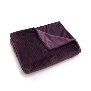 AMADEUS Plaid damier prune 130X170 cm - Violet Polyester Amadeus 130x1 cm