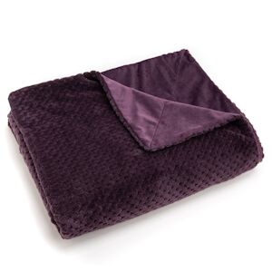 Plaid damier prune 130X170 cm -  Violet  Polyester Amadeus 130x1 cm - Publicité