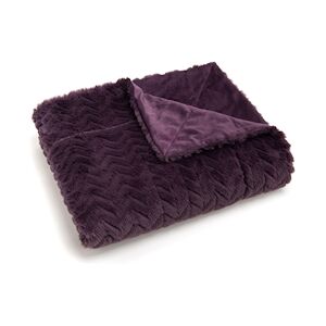 AMADEUS Plaid luxe 130x170 prune - Violet Rectangle Polyester Amadeus 130x1 cm