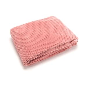 AMADEUS Plaid Damier rose 130x170 - Rectangle Polyester Amadeus 130x1 cm