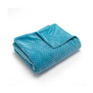 AMADEUS Plaid damier turquoise 130X170 cm - Bleu Polyester Amadeus 130x1 cm