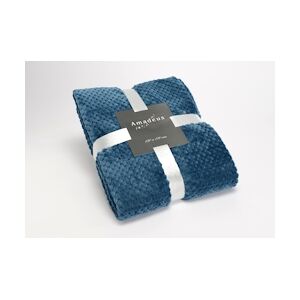 AMADEUS Plaid damier 130x170 bleu nuit - Rectangle Polyester Amadeus 170x130 cm