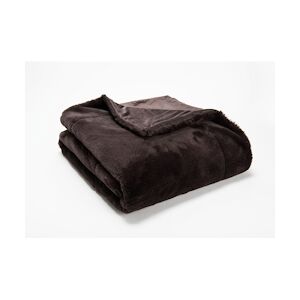 AMADEUS Plaid Luxe chocolat 130x170 cm - Marron Rectangle Polyester Amadeus 170x130 cm