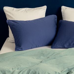 Tediber Lot de 2 taies d'oreiller satin coton bleu Tediber - 100% coton peigné - Livraison et retours gratuits - Disponible en 4 coloris