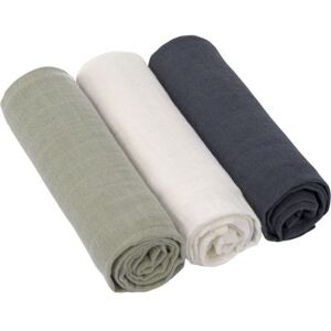 Lässig Lot de 3 langes en mousseline Cozy Home Vert, blanc et bleu (85 x 85 cm) - Publicité