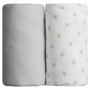 Babycalin Lot de 2 draps housses étoile gris (60 x 120 cm) - Publicité