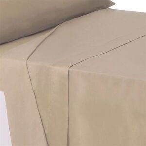 Non communiqué Drap dessus de lit drap plat supérieur en polyester-coton coloris beige - Longueur 270 x Profondeur 210 cm -JUANIO- Beige - Publicité