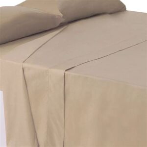 Non communiqué Drap dessus de lit drap plat supérieur en polyester-coton coloris beige - Longueur 270 x Profondeur 240 cm -JUANIO- Beige - Publicité