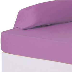 Non communiqué Drap de lit drap-housse couvre-matelas en polyester-coton coloris violet clair - Longueur 200 x Profondeur 90 x Hauteur 30 cm -JUANIO- Violet - Publicité