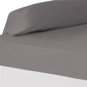 Non communiqué Drap de lit drap-housse couvre-matelas en polyester-coton coloris gris foncé - Longueur 200 xProfondeur 180 x Hauteur 30 cm -JUANIO- Gris foncé - Publicité