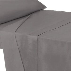 Non communiqué Drap dessus de lit drap plat supérieur en polyester-coton coloris gris foncé - Longueur 270 x Profondeur 260 cm -JUANIO- Gris - Publicité