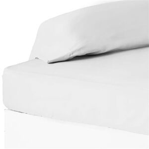 Non communiqué Drap de lit drap-housse couvre-matelas en polyester-coton coloris blanc - Longueur 220 x Profondeur 90 x Hauteur 30 cm -JUANIO- Blanc - Publicité