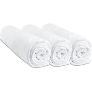 Non communiqué Lot de 3 draps housse bébé jersey coton - 40x80 extensible à 40x90 - Couleur unie Couleur - Blanc Blanc - Publicité