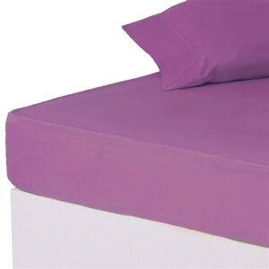 Non communiqué Drap de lit drap-housse couvre-matelas en polyester-coton coloris violet clair - Longueur 200 x Profondeur 150 x Hauteur 30 cm -JUANIO- Violet - Publicité