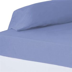 Non communiqué Drap de lit drap-housse couvre-matelas en polyester-coton coloris bleu - Longueur 200 x Profondeur 135 x Hauteur 30 cm -JUANIO- bleu - Publicité