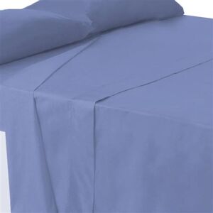 Non communiqué Drap dessus de lit drap plat supérieur en polyester-coton coloris bleu - Longueur 270 x Profondeur 240 cm -JUANIO- Bleu - Publicité