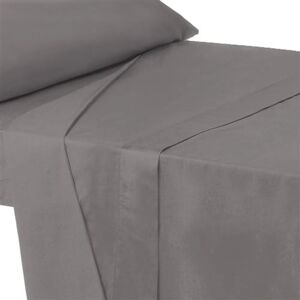 Non communiqué Drap dessus de lit drap plat supérieur en polyester-coton coloris gris foncé - Longueur 270 x Profondeur 160 cm -JUANIO- Gris - Publicité