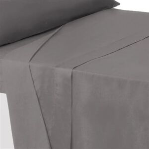 Non communiqué Drap dessus de lit drap plat supérieur en polyester-coton coloris gris foncé - Longueur 270 x Profondeur 210 cm -JUANIO- Gris - Publicité