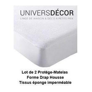 Non communiqué Lot de 2 protèges matelas imperméable, absorbant et anti-acariens 140 x 190 cm - Publicité