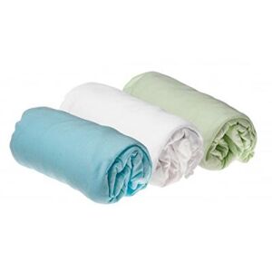 Easy dort Lot de 3 draps housse coton pour lit bébé 40x80 / 40x90 cm - anis blanc turquoise Blanc - Publicité