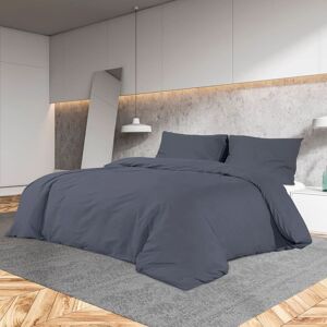 135935 vidaXL Ensemble de housse de couette Anthracite 200x200 cm Microfibre - Publicité