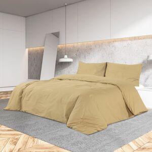 135990 vidaXL Ensemble de housse de couette Taupe 135x200 cm Microfibre - Publicité